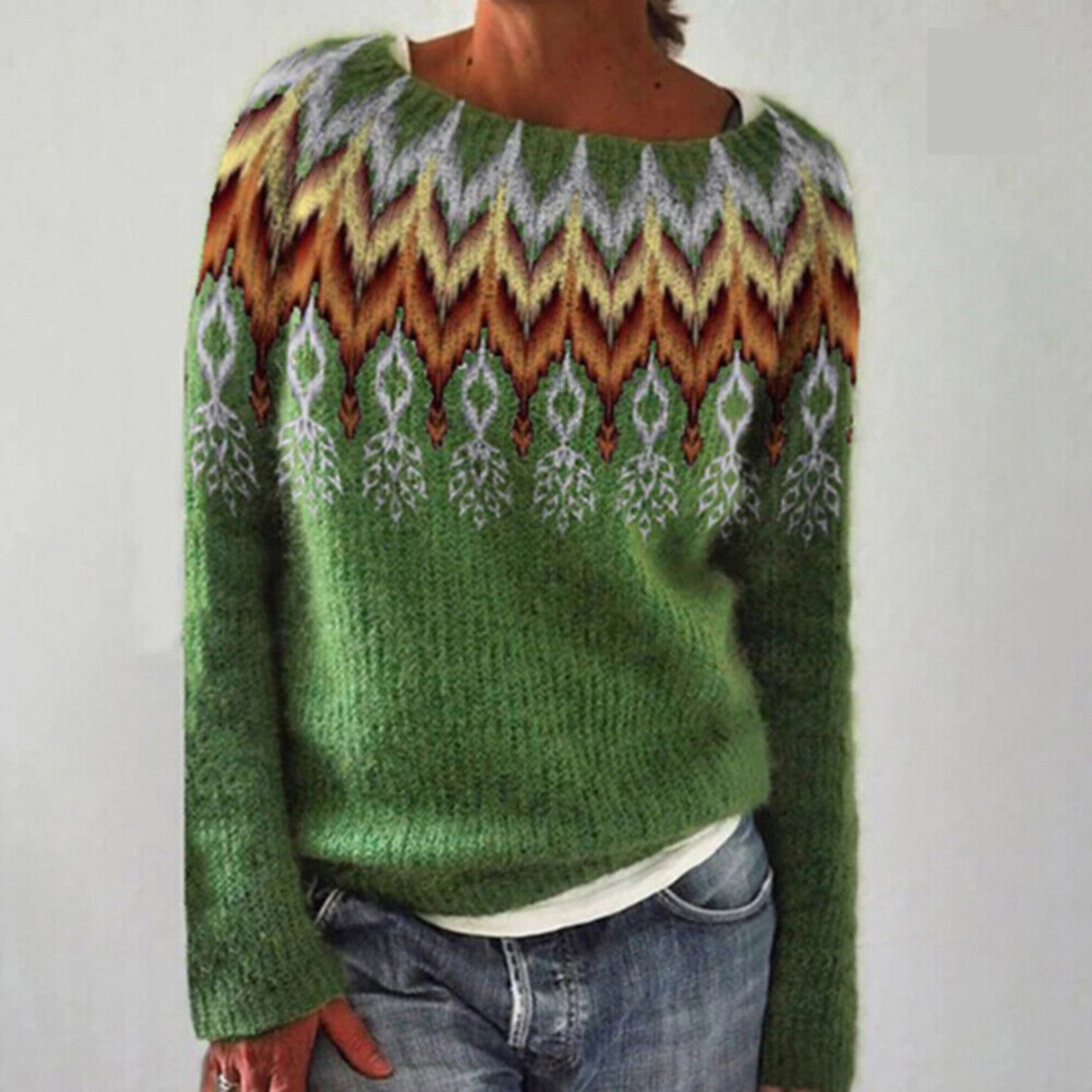Leila | Warm Ribbed Longline Crew Neck Sweater