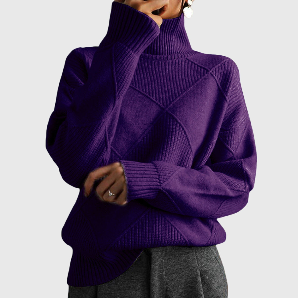 Blair | Elegant Turtleneck Ribbed Knit Sweater