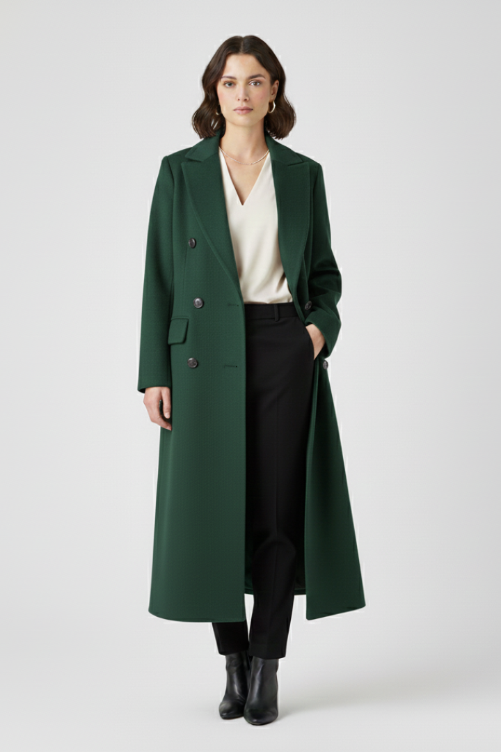 Aileen | Button-Front Coat with Lapel Collar