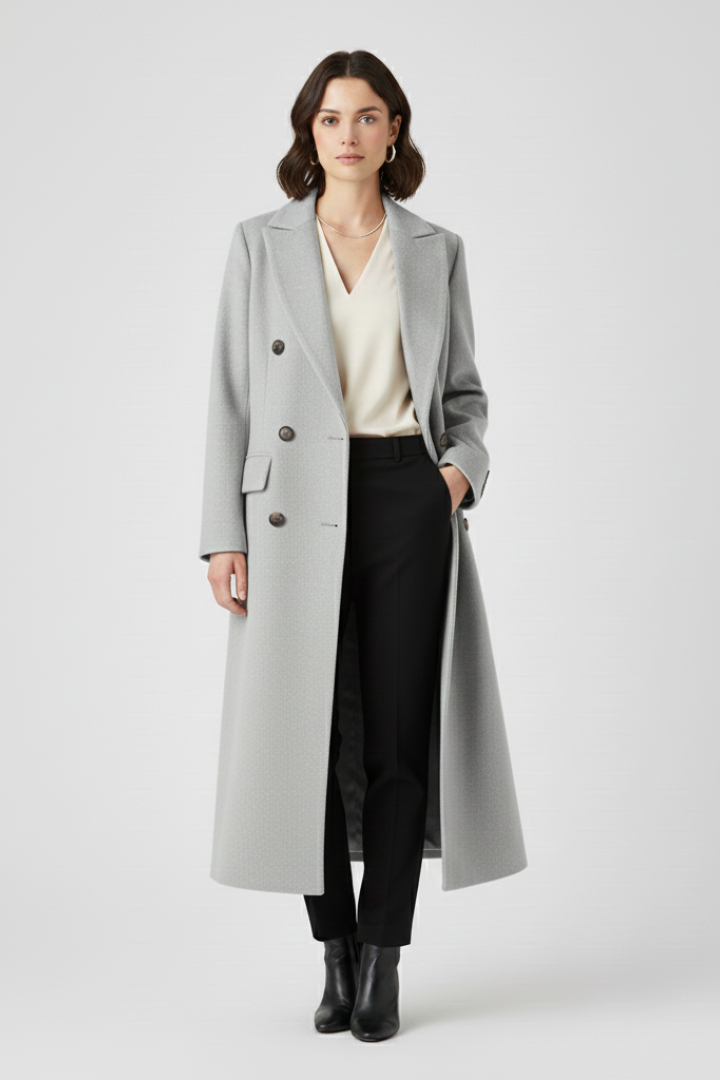 Aileen | Button-Front Coat with Lapel Collar