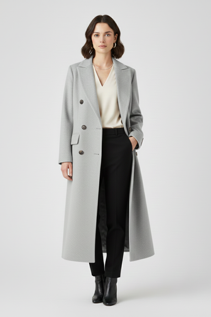 Aileen | Button-Front Coat with Lapel Collar