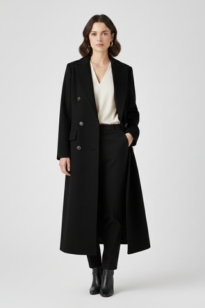 Aileen | Button-Front Coat with Lapel Collar