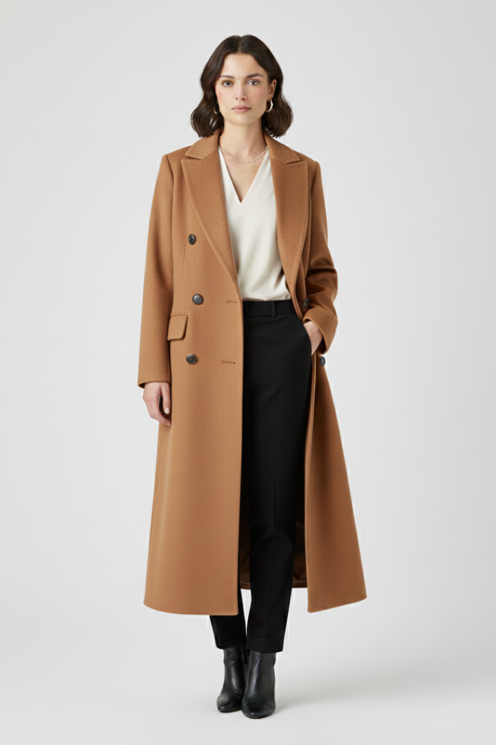 Aileen | Button-Front Coat with Lapel Collar