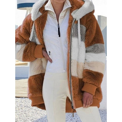 Alina | Zip-Up Plush Hooded Jacket with Pockets