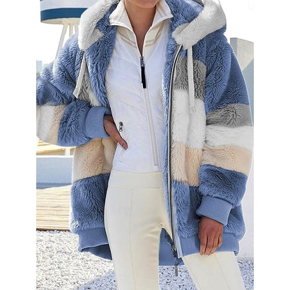 Alina | Zip-Up Plush Hooded Jacket with Pockets