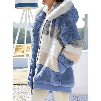 Alina | Zip-Up Plush Hooded Jacket with Pockets