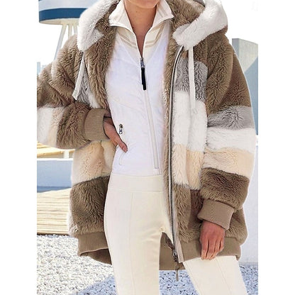 Alina | Zip-Up Plush Hooded Jacket with Pockets