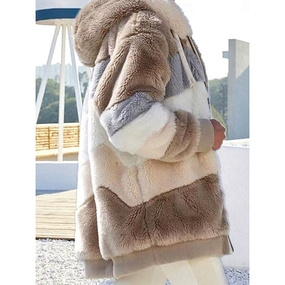 Alina | Zip-Up Plush Hooded Jacket with Pockets