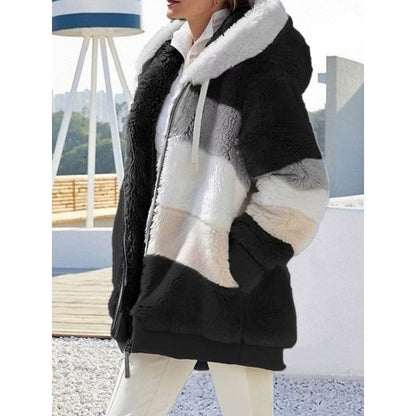 Alina | Zip-Up Plush Hooded Jacket with Pockets