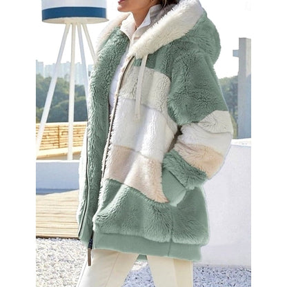 Alina | Zip-Up Plush Hooded Jacket with Pockets