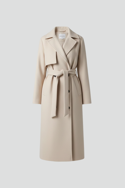 Alisha | Long Double-Breasted Coat with Belt