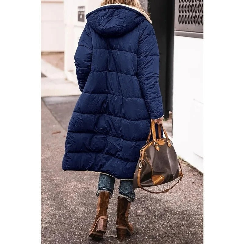 Alyson | Longline Quilted Puffer Jacket with Sherpa Lining