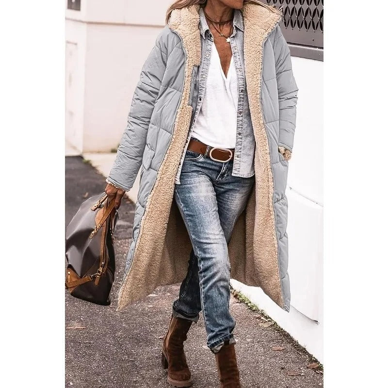 Alyson | Longline Quilted Puffer Jacket with Sherpa Lining
