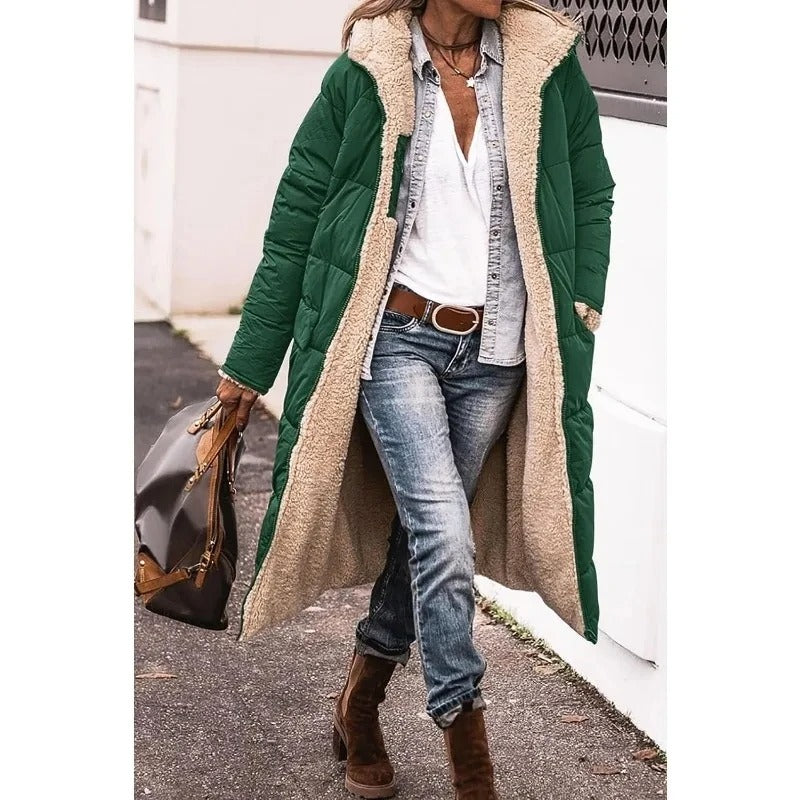 Alyson | Longline Quilted Puffer Jacket with Sherpa Lining