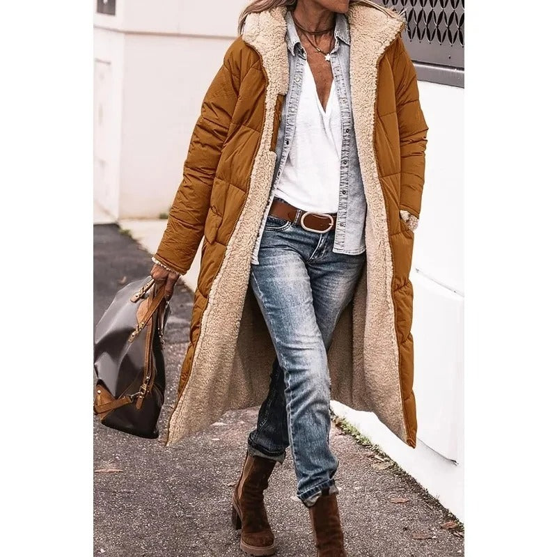 Alyson | Longline Quilted Puffer Jacket with Sherpa Lining