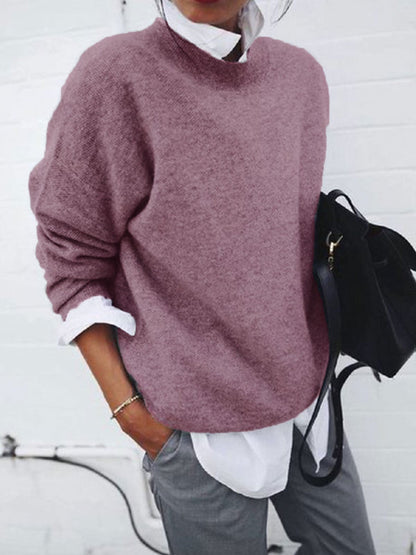 Astrid | Warm Ribbed Crew Neck Hip-Length Sweater