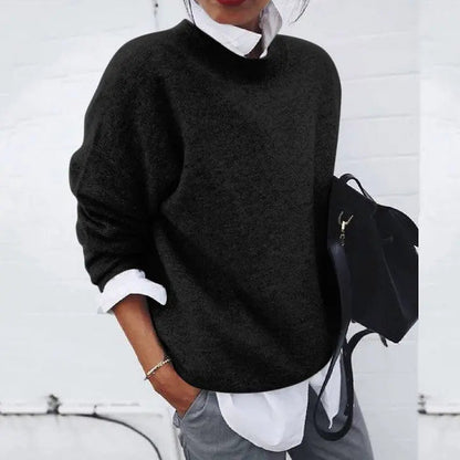Astrid | Warm Ribbed Crew Neck Hip-Length Sweater