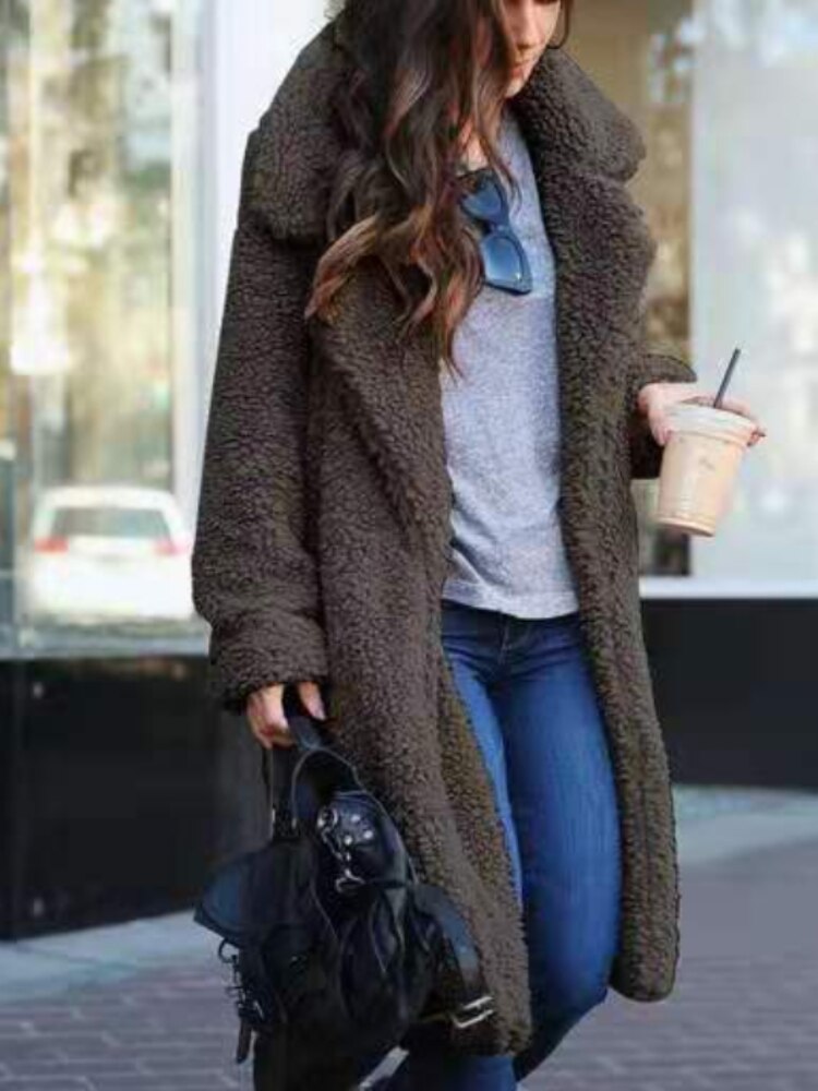 Beth | Plush Teddy Fleece Long Coat