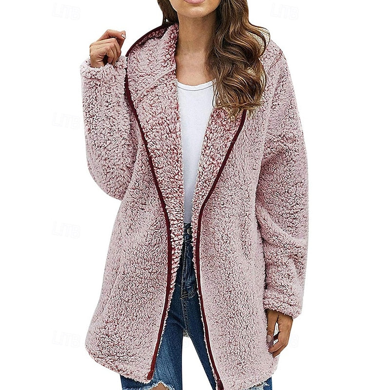 Clementine | Cozy Plush Hooded Zip-Up Jacket
