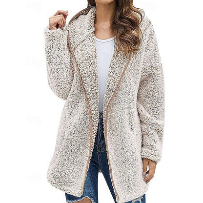 Clementine | Cozy Plush Hooded Zip-Up Jacket