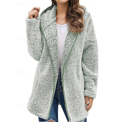 Clementine | Cozy Plush Hooded Zip-Up Jacket