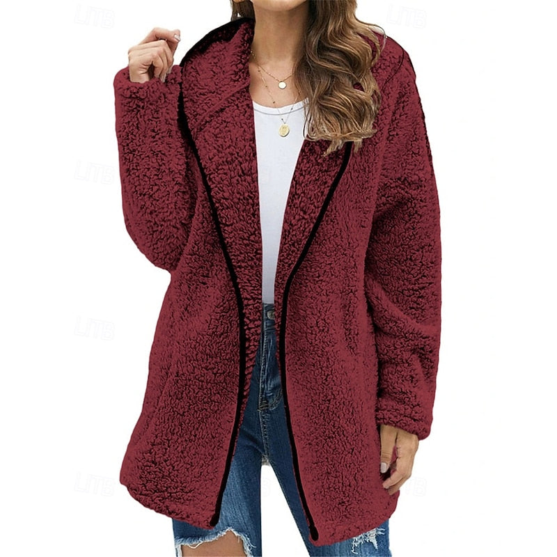 Clementine | Cozy Plush Hooded Zip-Up Jacket