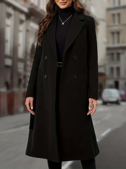 Constance | Double-Breasted Long Coat with Pockets