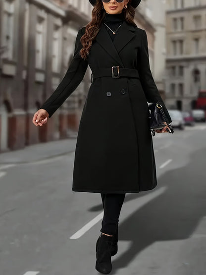 Constance | Double-Breasted Long Coat with Pockets