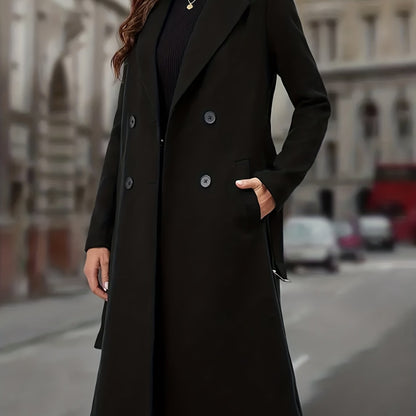 Constance | Double-Breasted Long Coat with Pockets