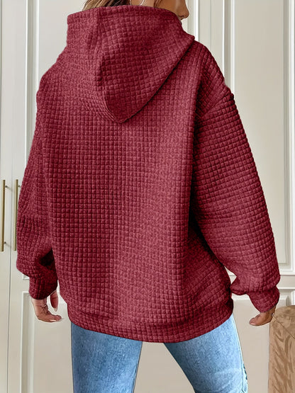 Emilia | Cozy Waffle Texture Hoodie with Front Pocket