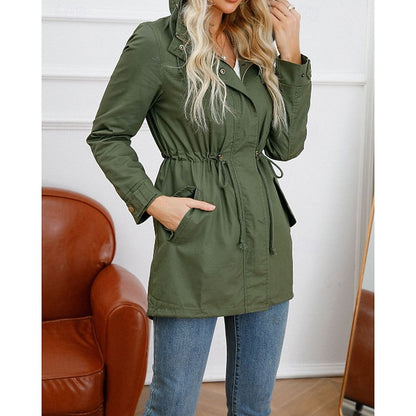 Nadia | Hooded Utility Rain Coat with Zip Pockets