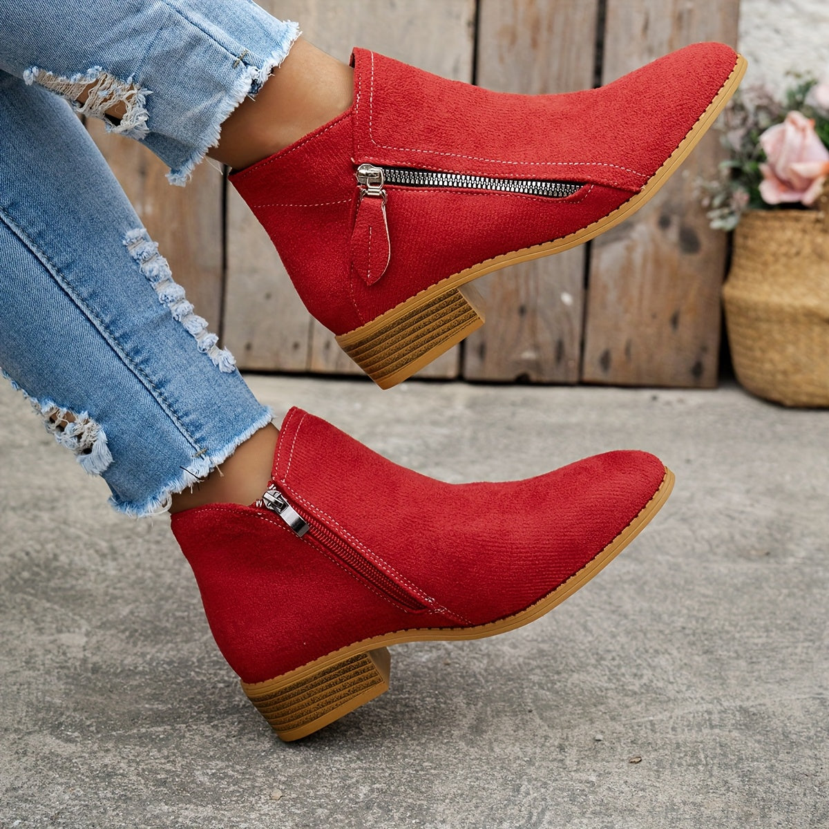 Petra | Orthopedic Zipper Boots with Block Heel