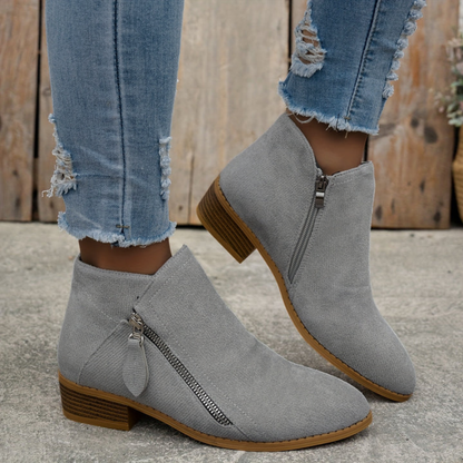 Petra | Orthopedic Zipper Boots with Block Heel