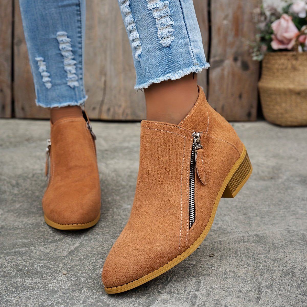Petra | Orthopedic Zipper Boots with Block Heel