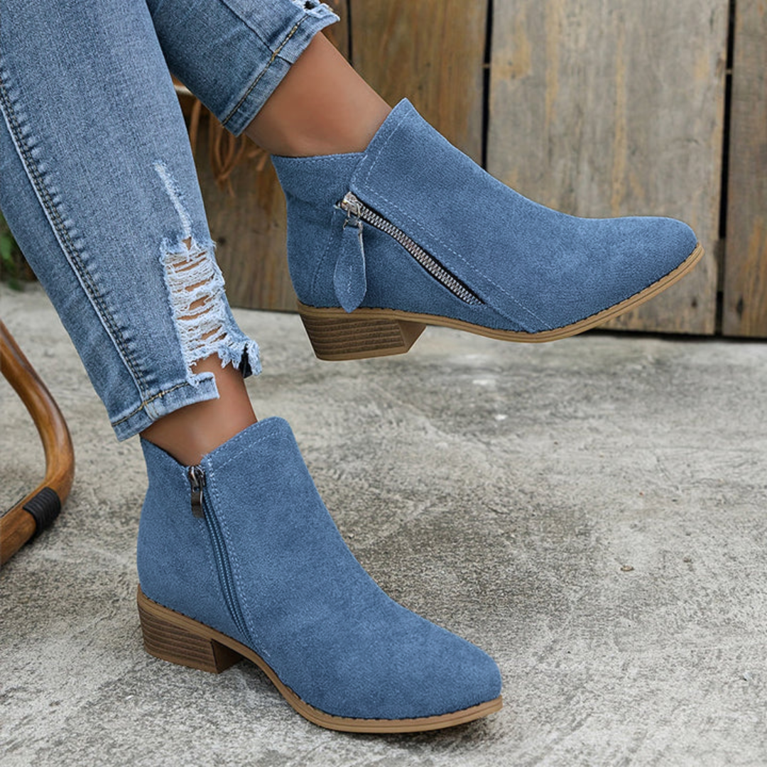 Petra | Orthopedic Zipper Boots with Block Heel