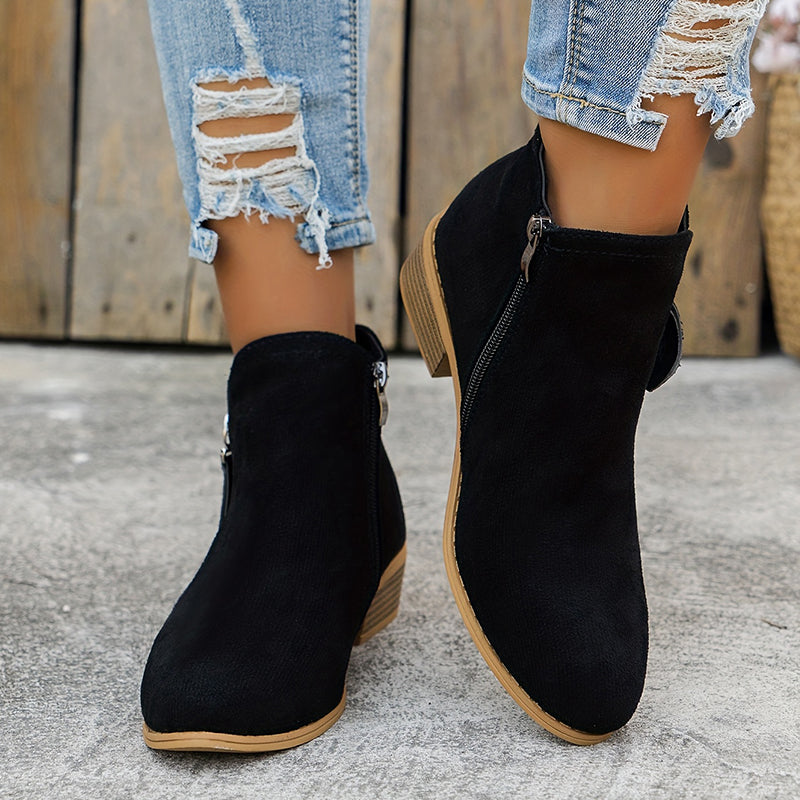 Petra | Orthopedic Zipper Boots with Block Heel