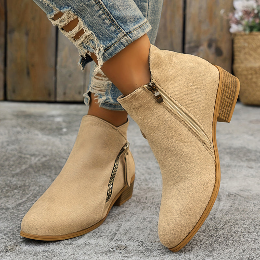 Petra | Orthopedic Zipper Boots with Block Heel
