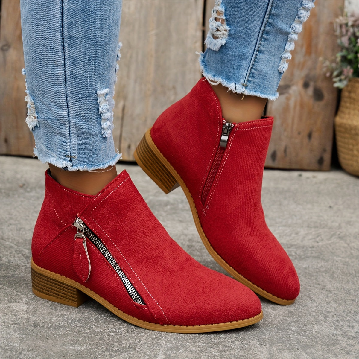 Petra | Orthopedic Zipper Boots with Block Heel