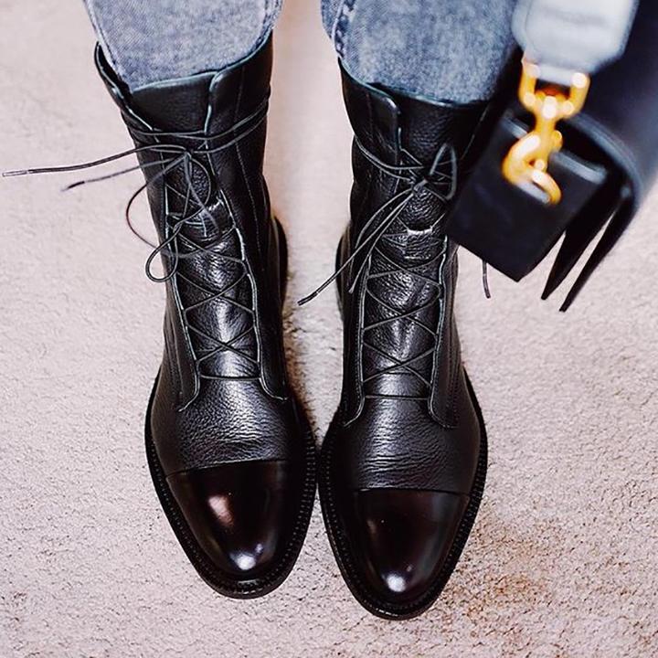 Ruth | Elegant Lace-Up Winter Ankle Boots
