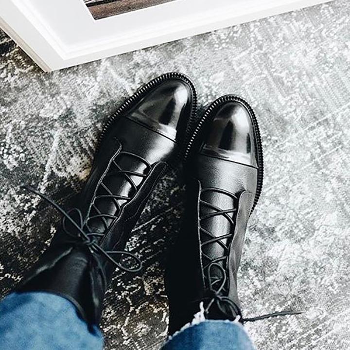 Ruth | Elegant Lace-Up Winter Ankle Boots
