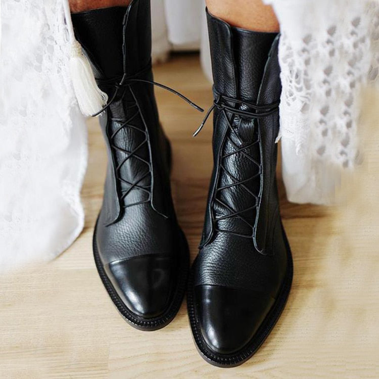 Ruth | Elegant Lace-Up Winter Ankle Boots