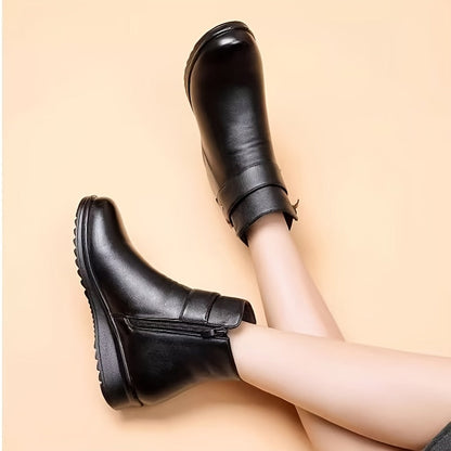 Sylvia | Warm Lined Buckle Ankle Winter Boots
