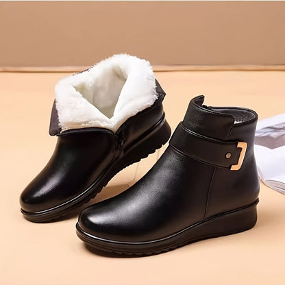 Sylvia | Warm Lined Buckle Ankle Winter Boots