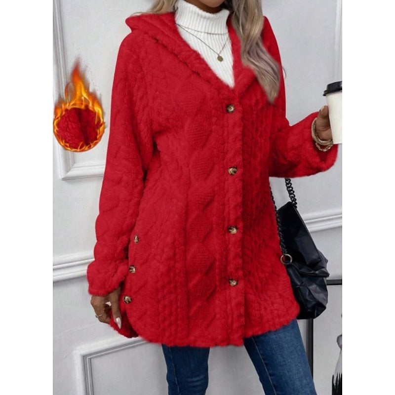 Vera | Open-Front Hooded Textured Jacket with Pockets