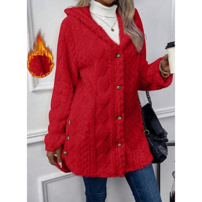 Vera | Open-Front Hooded Textured Jacket with Pockets