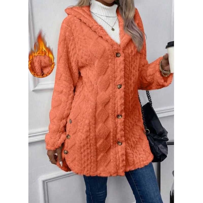 Vera | Open-Front Hooded Textured Jacket with Pockets