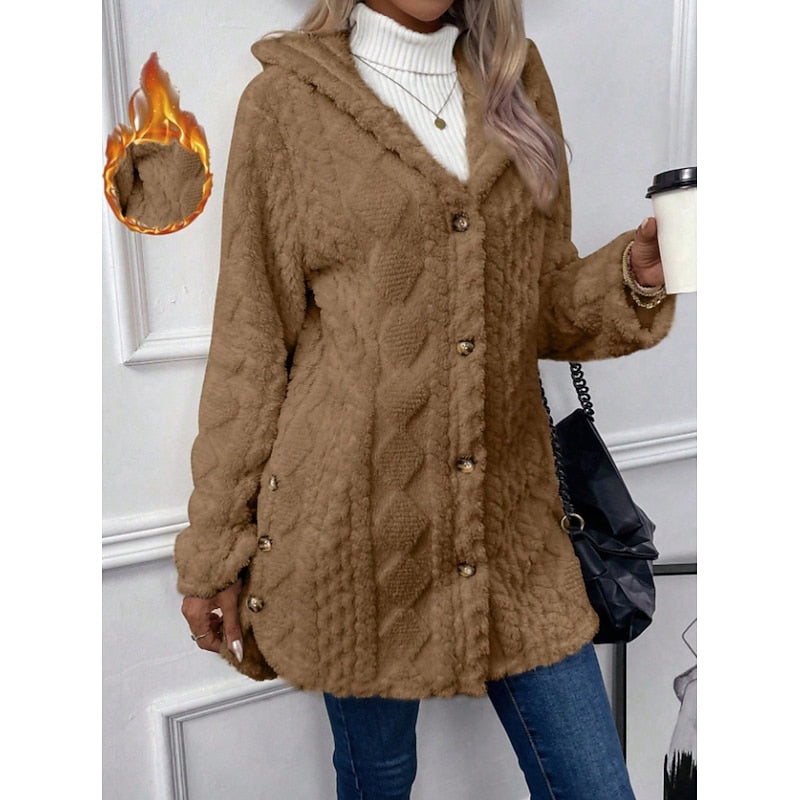 Vera | Open-Front Hooded Textured Jacket with Pockets