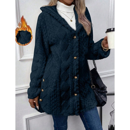 Vera | Open-Front Hooded Textured Jacket with Pockets