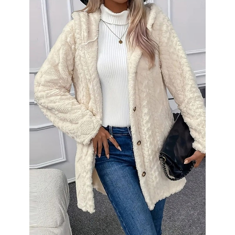 Vera | Open-Front Hooded Textured Jacket with Pockets