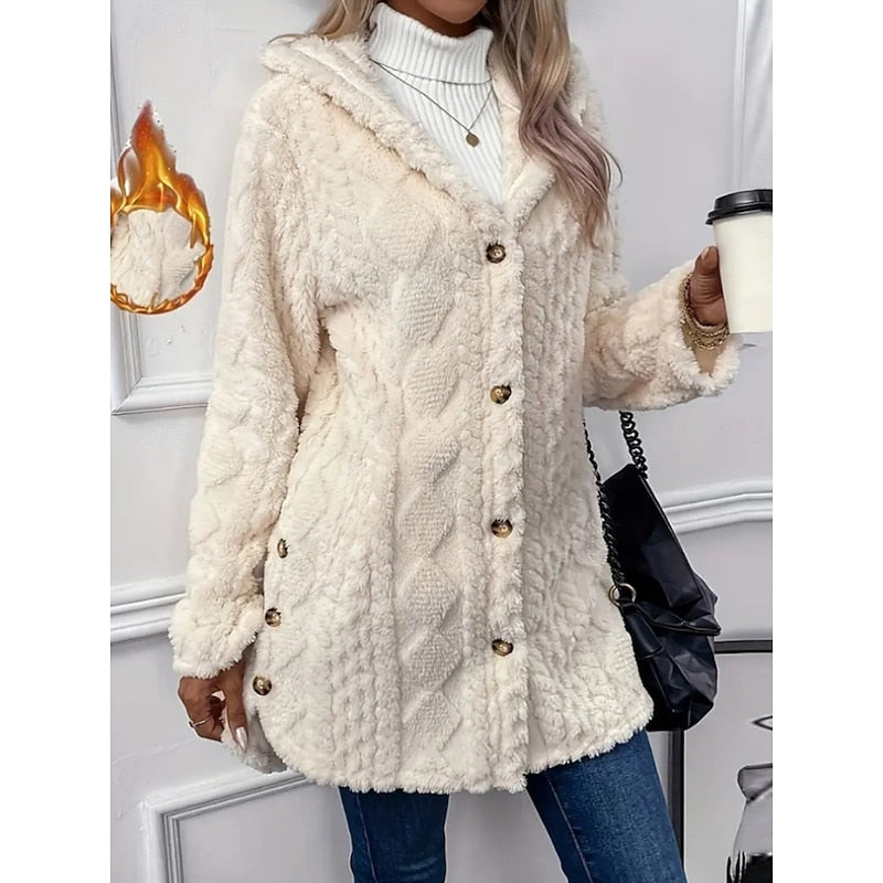 Vera | Open-Front Hooded Textured Jacket with Pockets